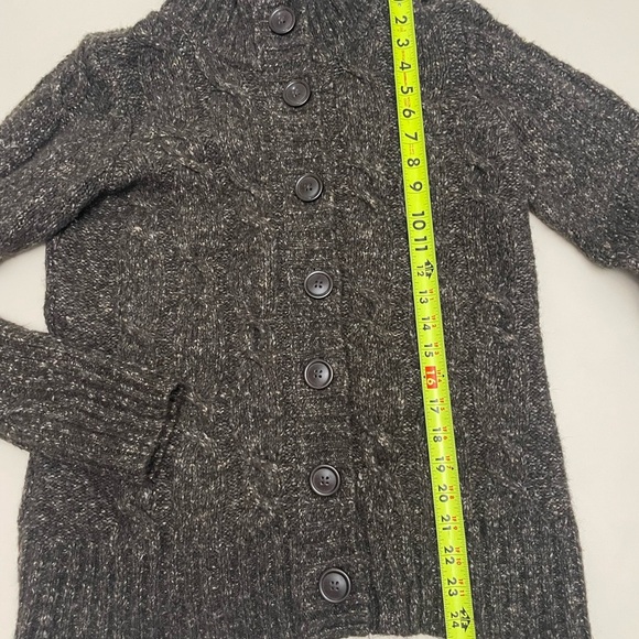 Vintage LL Bean Brown Wool Blend Cable Knit Cardigan Sweater Women’s Size M - Picture 10 of 10